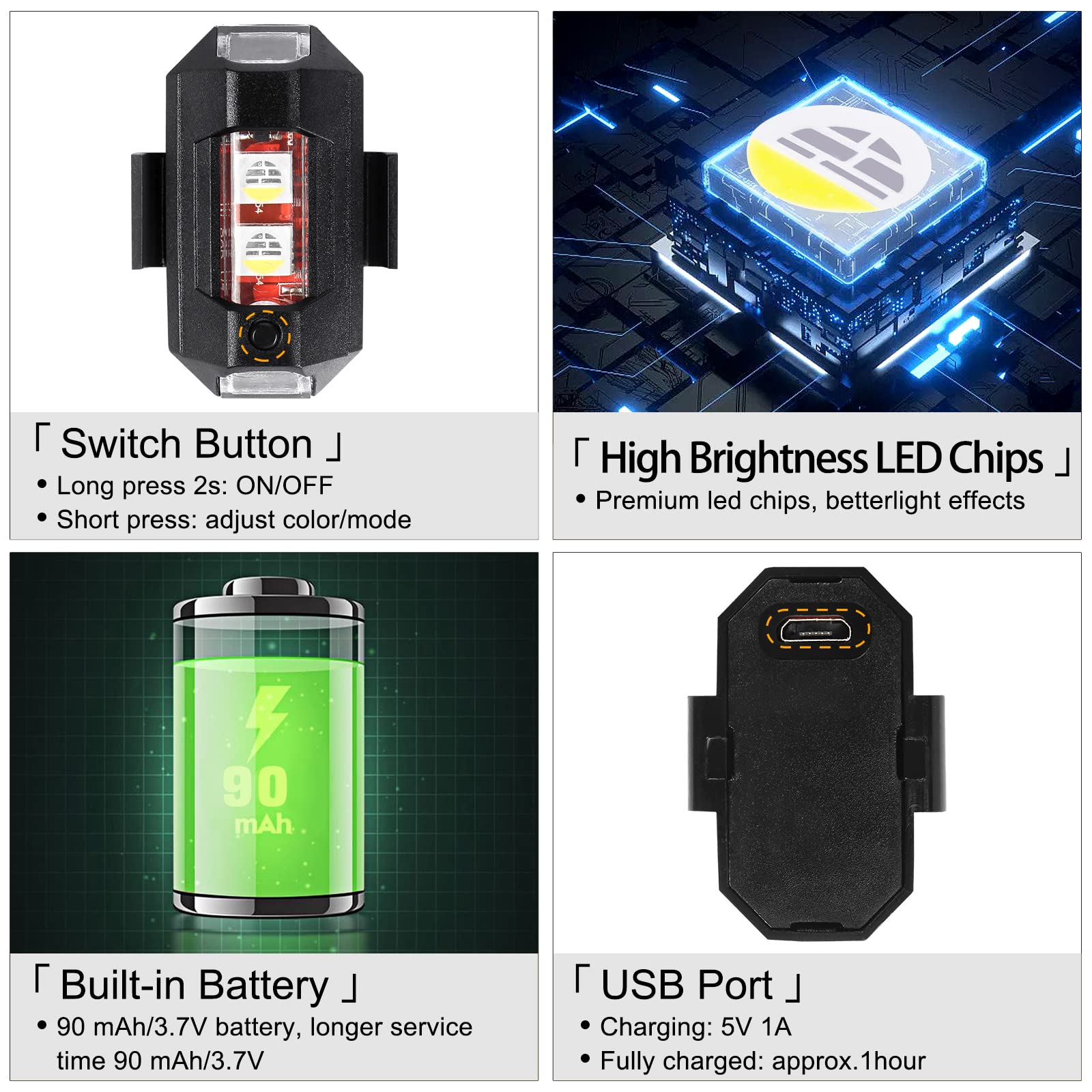오토바이 라이트 드론 스트로브 라이트 USB LED 충 - Drone Led Light 리뷰 및 가격