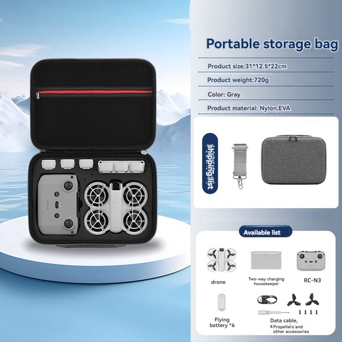 DJI Neo 드론용 A43M 휴대용 보관 가방, 스트 - Drone Battery Strap 리뷰 및 가격