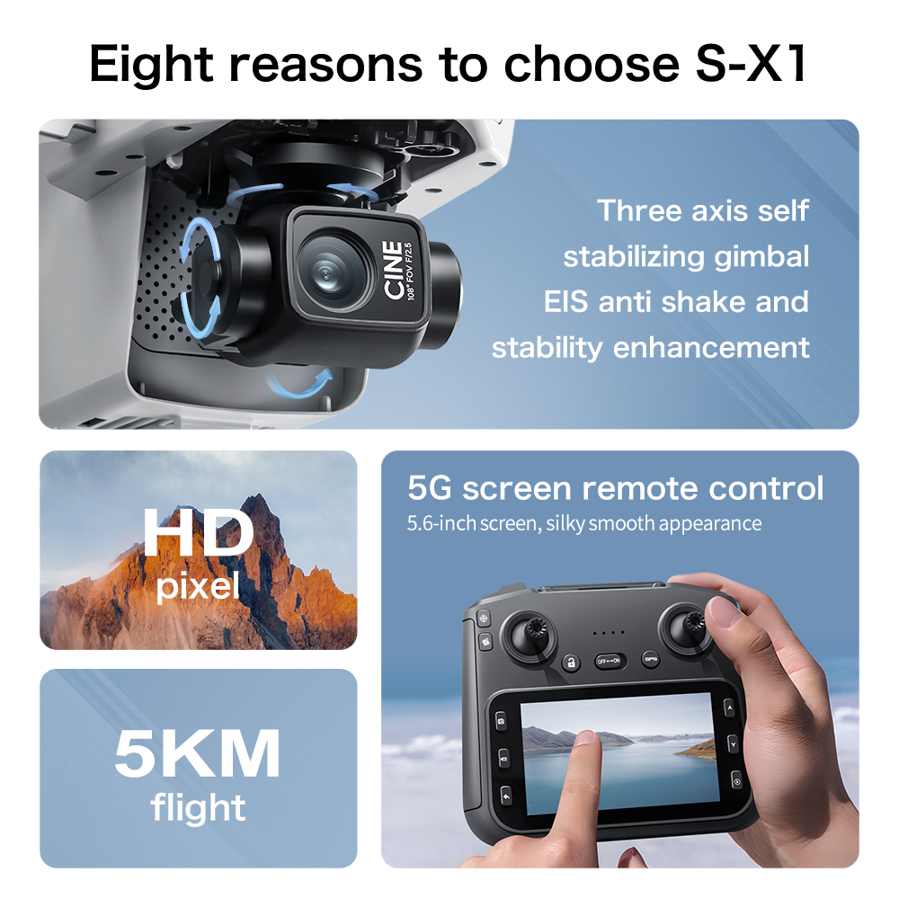 레노버 S-X1 MAX GPS 드론 3축 짐벌 8K 카 - Drone Gps Mount 리뷰 및 가격